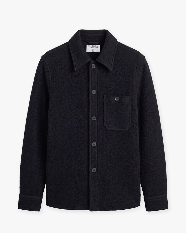 Filippa K Boiled Wool Overshirt Black