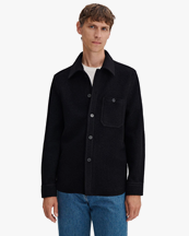 Filippa K Boiled Wool Overshirt Black