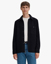 Filippa K Boiled Wool Overshirt Black