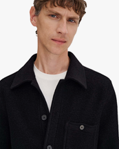Filippa K Boiled Wool Overshirt Black