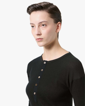 Our Legacy Gentle Henley Longsleeve Charred Shade Ripple Rib