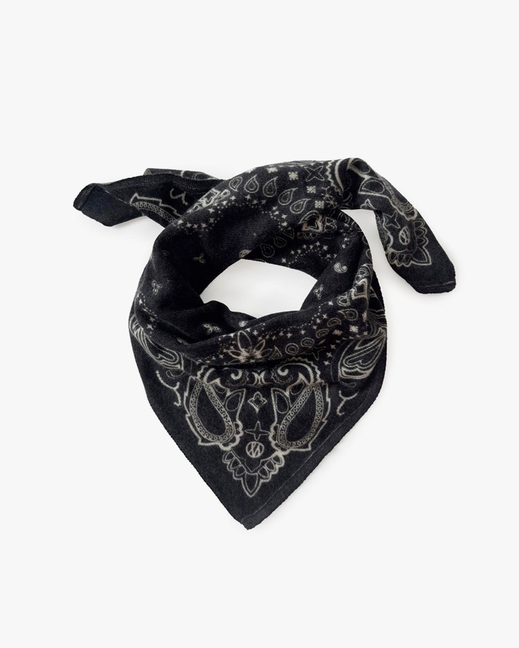 Lescarf Cashmere Paisley Scarf Black/White