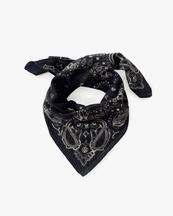 Lescarf Cashmere Paisley Scarf Black/White