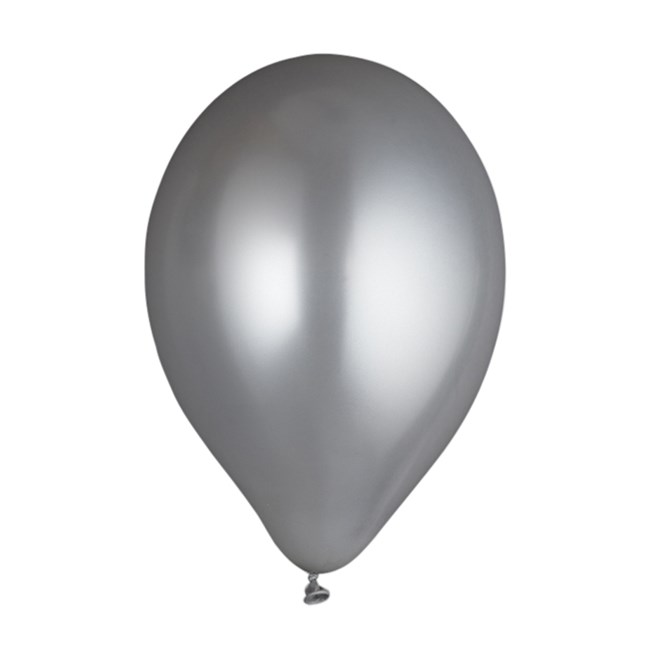 Silver metallic balloons 30 cm