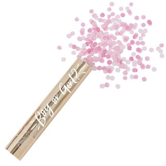 Gender reveal confetti cannon pink