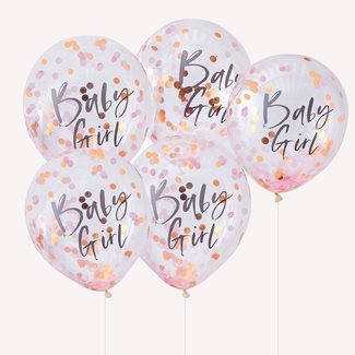 Baby girl pink baby shower balloons