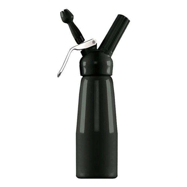 Black whipped cream dispenser