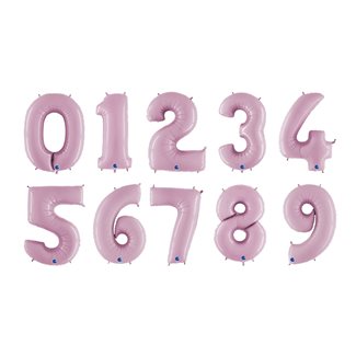 Pastel pink number balloons
