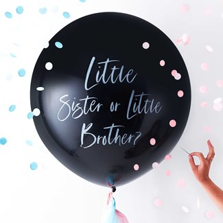 Gender reveal Little Brother or Sister balloon