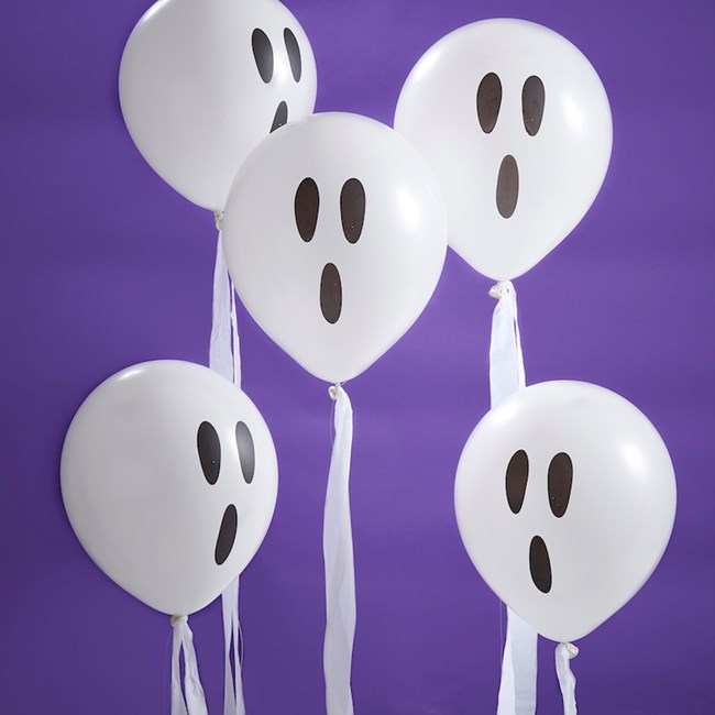 Ghost Halloween streamer balloons