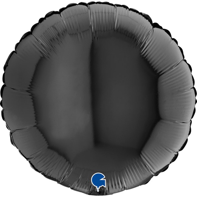Black round foil balloon