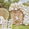 Balloon Arch White and Cream with paper fans