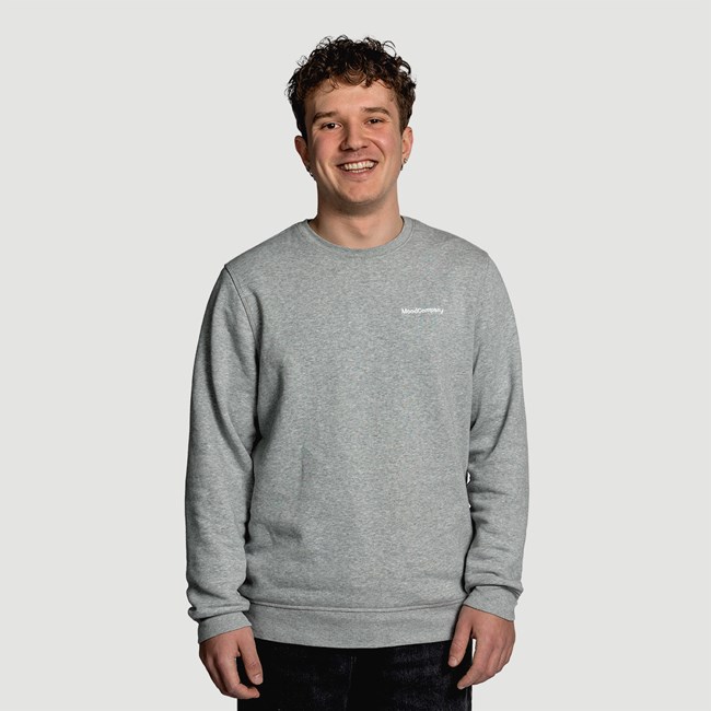 Gray melange sweatshirt with embroidery