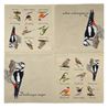 Napkin garden birds beige