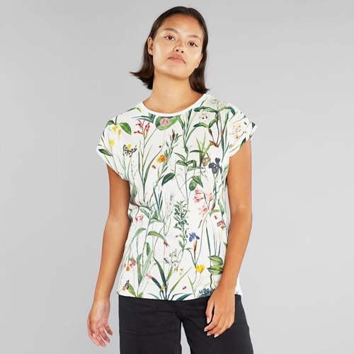 T-SHIRT Visby Flower Field Lady White