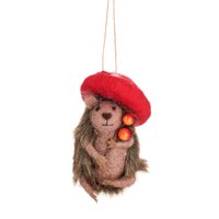 Christmas decoration, Hedgehog with mushroom cap