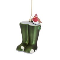Christmas Wellies Shaped Bauble