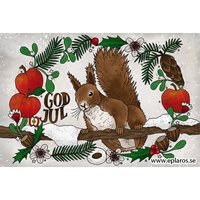 Christmas card Squirrel Christmas postcard