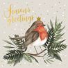 Christmas cards, Robin In Crown 10-pack