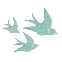 Flying swallows wall decoration blue