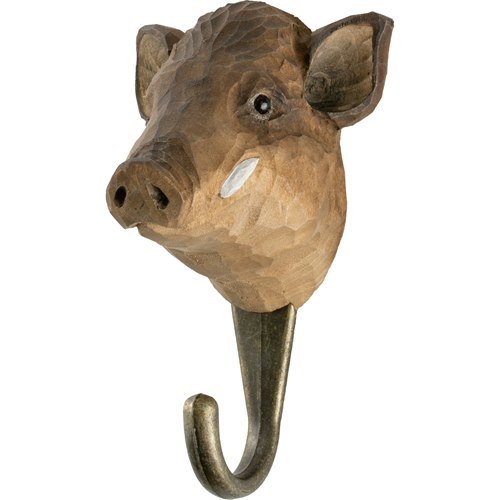 Hook hand-carved Wild boar