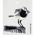 Dish cloth Pied wagtail on stone