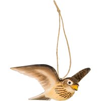 Skylark flying carved wood