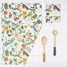 Kitchen towel Birds and Berries, white