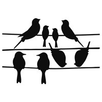 Window stickers birds on wire FB576