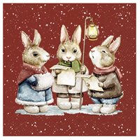 Napkin Christmas bunnies