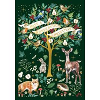 Christmas card, Merry Christmas wishes to the animals of the forest