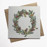 Christmas Wreath Embroidery Card