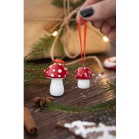 Christmas decorations Fly agaric ceramic