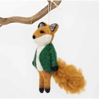 Christmas decoration Fox in green jacket