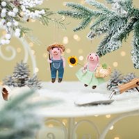 Christmas decoration Pig farmer, felt