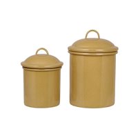 2 tin cans, yellow