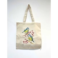 Watercolour Blue Tit Cotton Tote Bag