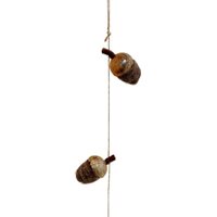 Woolen acorn garland brown 180cm