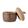 Acorn Jar w/Lid, Brown, Stoneware