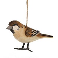 Christmas decoration sparrow wood