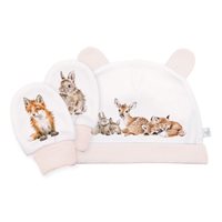 Babyset skogsdjur mössa & vantar