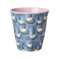 Medium Cup - Blue - Swan Lake Print