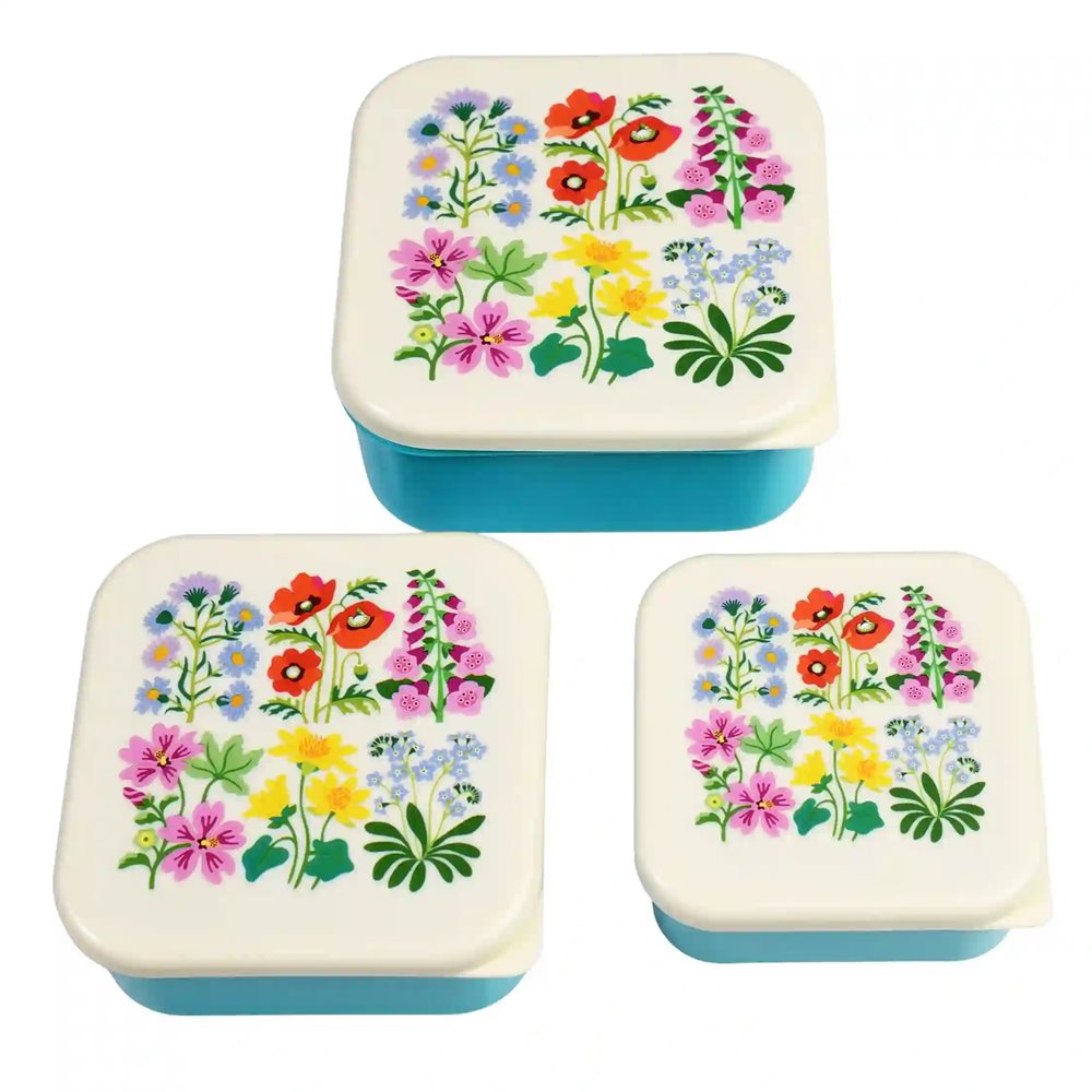 Snack boxes (set of 3) - Wild Flowers - Naturbutiken