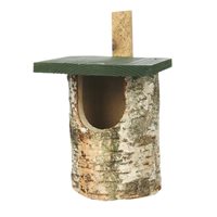 Birch Log Nest Box Open