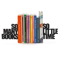 Bokstöd "So Many Books", svart metall