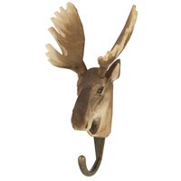 Hook, hand-carved Moose