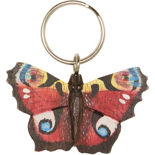 KEY RING CARVED BUTTERFLY