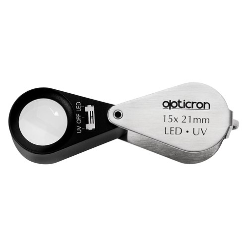 OPTICRON Lupp 15x 21mm LED/UV