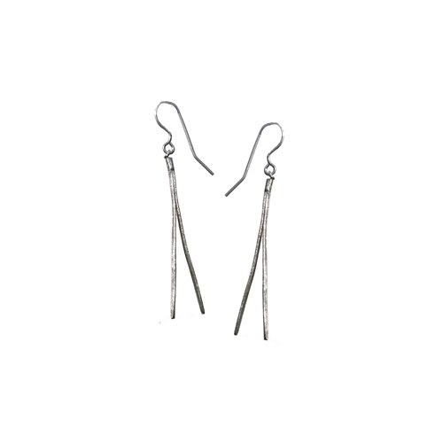 Pine needles earrings, silver