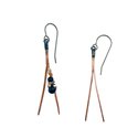 Earring Pine needles with ant, copper